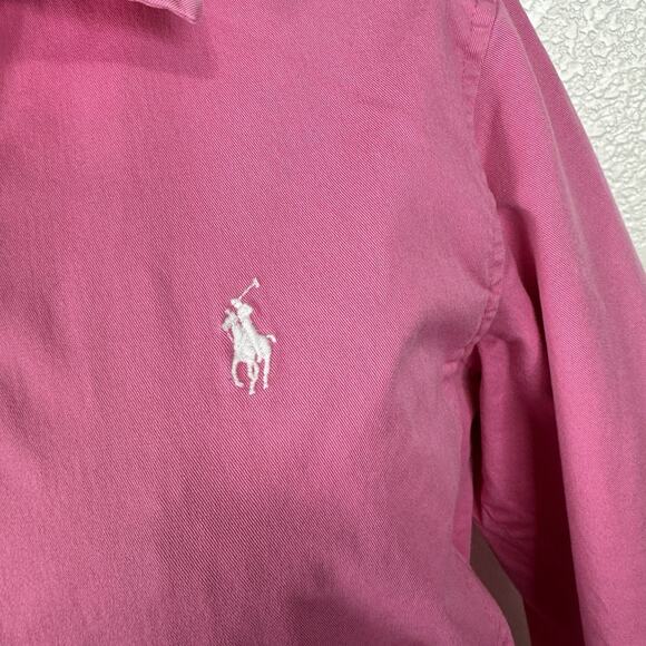 Vintage Ralph Lauren Sport Harrington Jacket Women Medium Pink Zip-Up Twill Pony - Picture 7 of 12